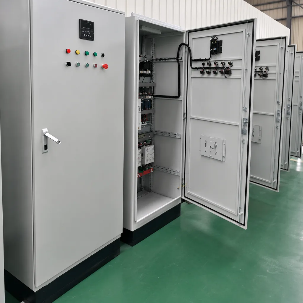 Electrical control cabinet with open access door