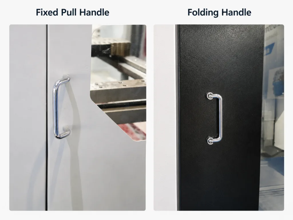 Fixed pull handle vs folding handle comparison for heavy access covers