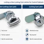 Confronto tra chiusure a camma con blocco e senza blocco per armadi di comando