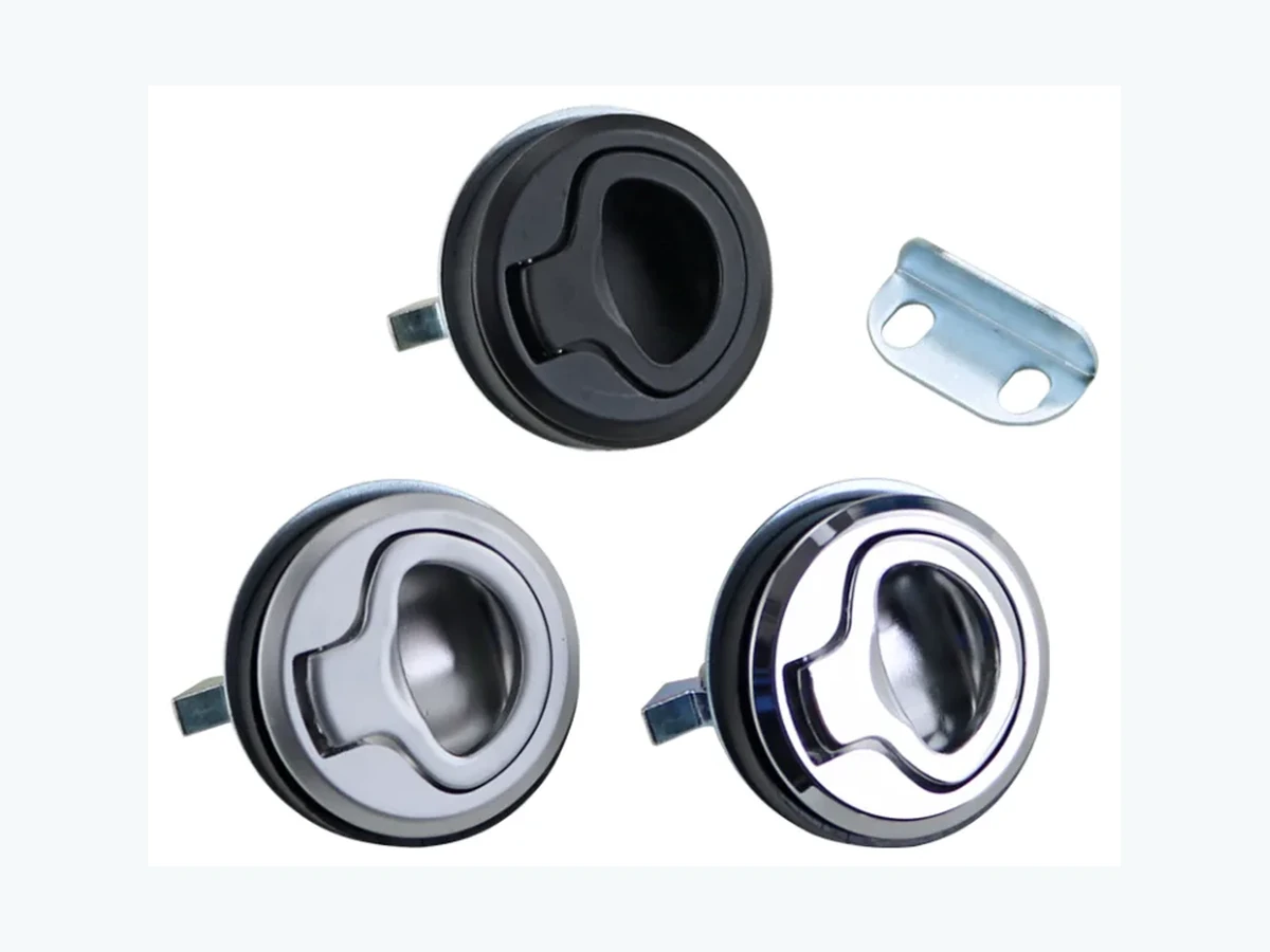 Recessed industrial door latches